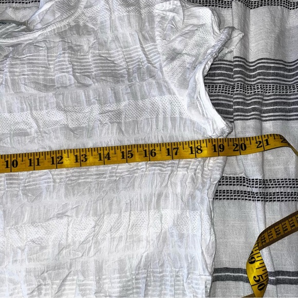 Sundance White Gauze Top Stretch Breathable Boho Short Capped Sleeve Festival - Picture 5 of 7